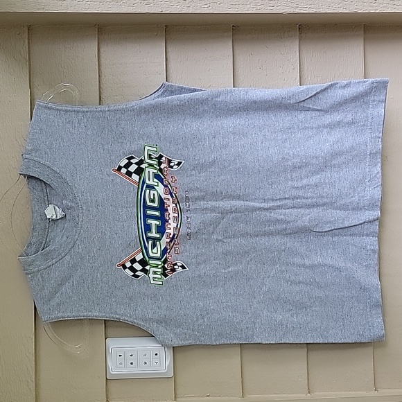 Vintage Alstyle Michigan Nascar International Speedway Tank Top Grey Youth Large - Picture 2 of 10